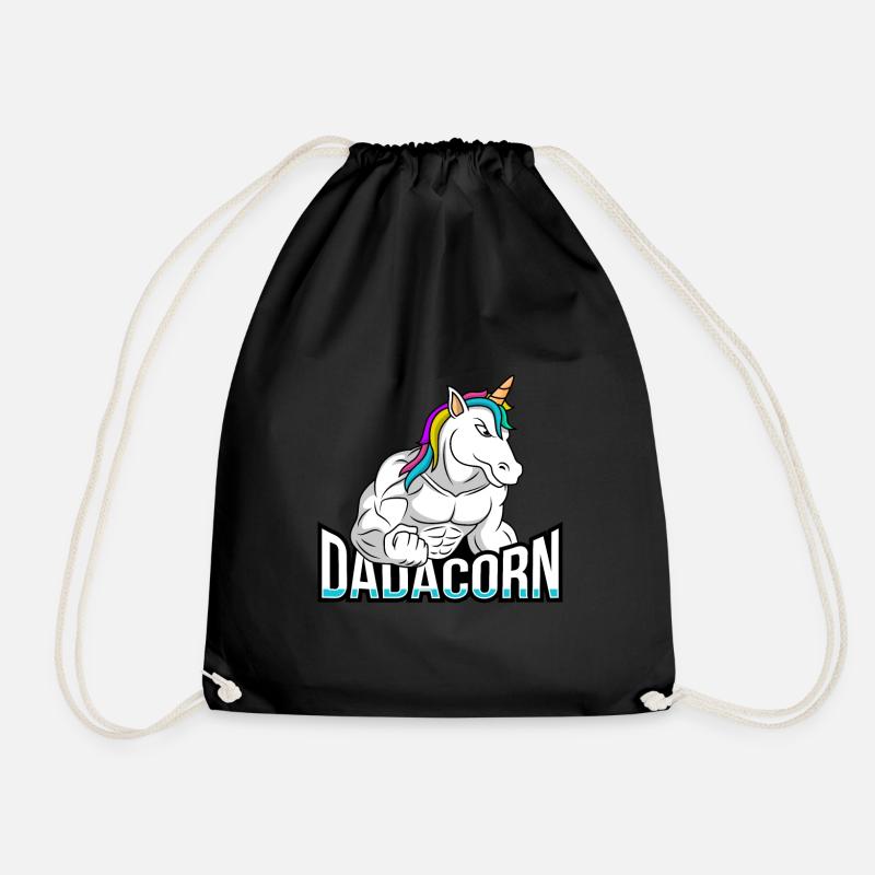 Dadacorn Papa Einhorn - Turnbeutel - Schwarz