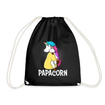 Papacorn Père Licorne Fille Papa - Sac de sport léger - noir - Devant