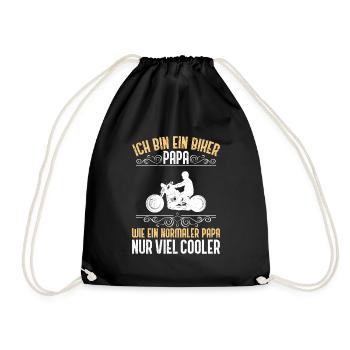 Biker Papa Motorrad Vater Motorrad Fahrer - Turnbeutel - Schwarz - Vorne