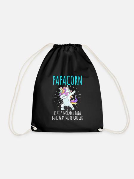 Papacorn cooler Papa und Vater - Turnbeutel - Schwarz