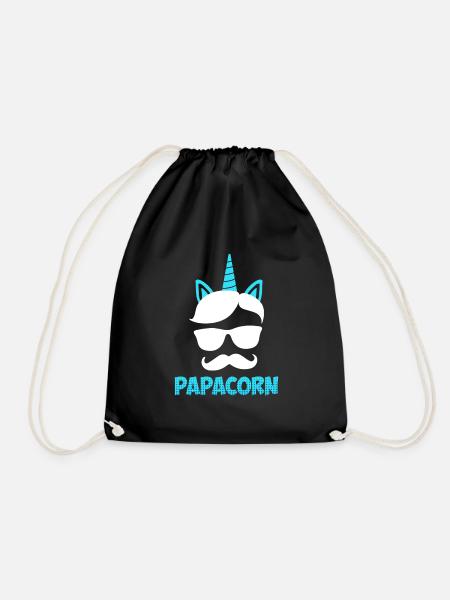Papacorn Papa - Turnbeutel - Schwarz