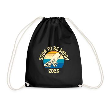 Soon to be Daddy 2023 Dad-to-be - Drawstring Bag - black - Front