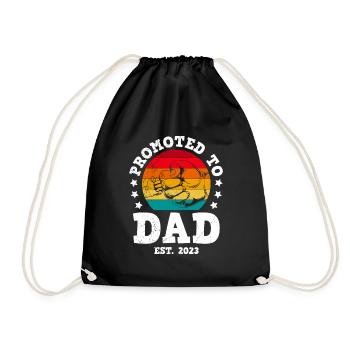 Promoted to Dad 2023 Dad-to-be - Drawstring Bag - black - Front