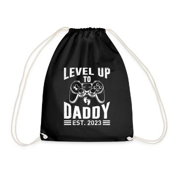 Level up to Daddy 2023 Dad-to-be - Drawstring Bag - black - Front
