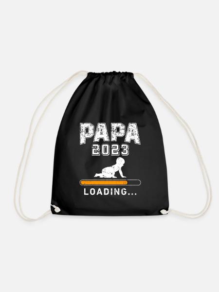 Papa 2023 loading werdender Papa 2023 Vater 2023 - Turnbeutel - Schwarz