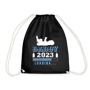 Daddy 2023 Loading Dad-to-be 2023 - Drawstring Bag - black - Front