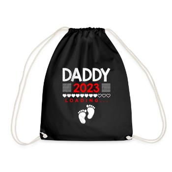Daddy 2023 loading werdender Papa 2023 - Turnbeutel - Schwarz - Vorne