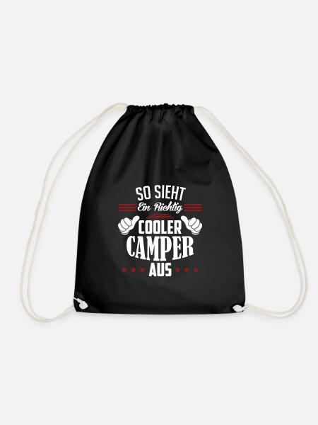 So sieht ein richtig cooler Camper aus Camping - Turnbeutel - Schwarz