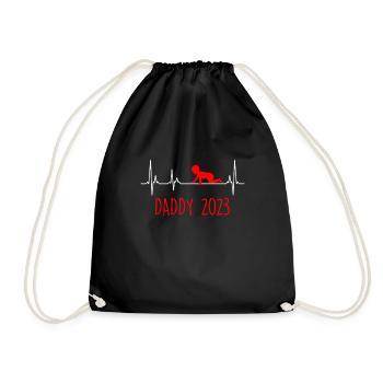 Daddy 2023 Dad-to-be - Drawstring Bag - black - Front