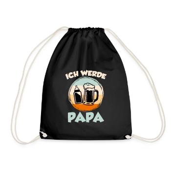 Ich werde Papa werdender Vater - Turnbeutel - Schwarz - Vorne