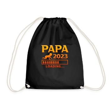 Papa 2023 laoding werdender Papa - Turnbeutel - Schwarz - Vorne