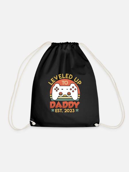 Daddy 2023 Leveled up to Dad 2023 Papa - Turnbeutel - Schwarz