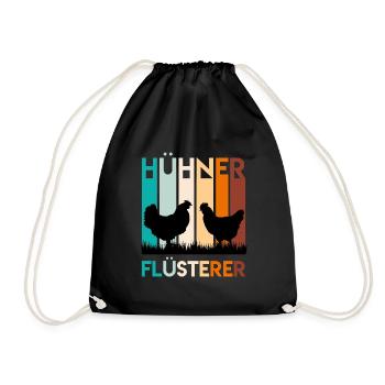 Hühner Flüsterer Hühner Besitzer Huhn - Turnbeutel - Schwarz - Vorne