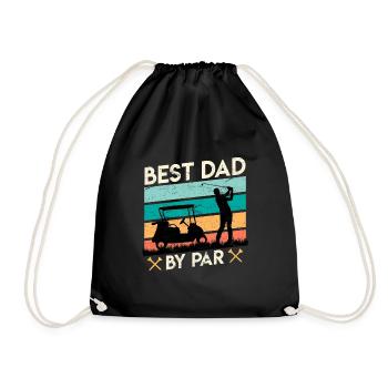 Golfer Papa Best Dad by Par Golfspieler Golf - Drawstring Bag - black - Front