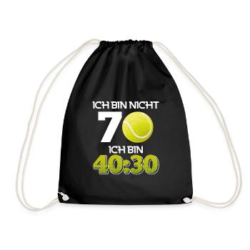 Tennisspieler 70 Jahre 70. Geburtstag 70 Jahre - Turnbeutel - Schwarz - Vorne