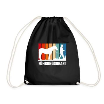 Pferde Fürhungskraft Reitsport - Turnbeutel - Schwarz - Vorne