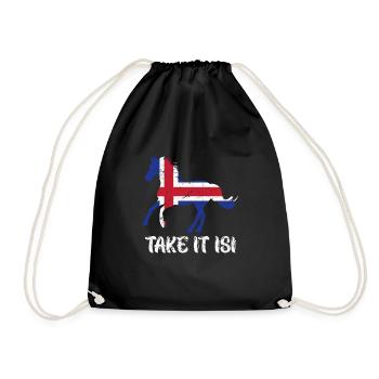 Take it Isi Icelandic Horse - Drawstring Bag - black - Front