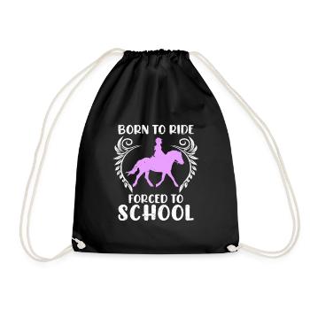 To ride Born to school Student - Drawstring Bag - black - Front