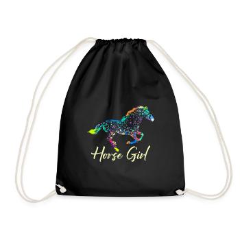 Cheval Fille Cavalier Cheval Fille - Sac de sport léger - noir - Devant