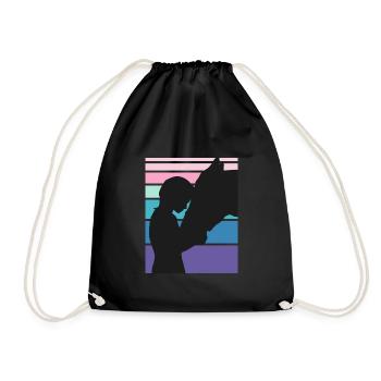 Cavalier Cheval Amour Chevaux Filles Sport équestre - Sac de sport léger - noir - Devant