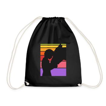 Cavalier Cheval Amour Chevaux Filles Sport équestre - Sac de sport léger - noir - Devant