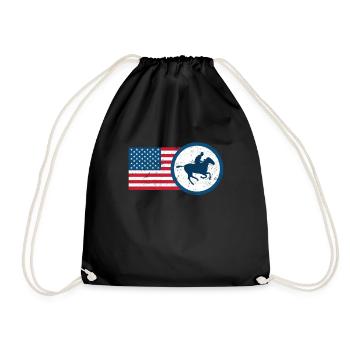 USA Equestrian Horseback Riding USA Rider - Drawstring Bag - black - Front
