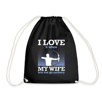 Husband Archer Papa Archery - Drawstring Bag - black - Front