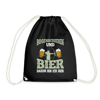 Bogenschießen und Bier Männer - Turnbeutel - Schwarz - Vorne
