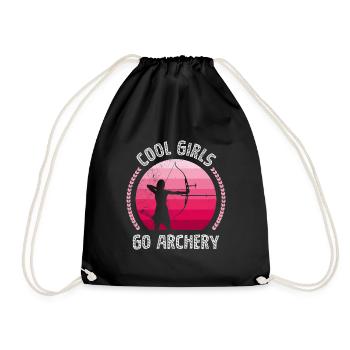 Cool Girls Go Archery Ladies - Drawstring Bag - black - Front