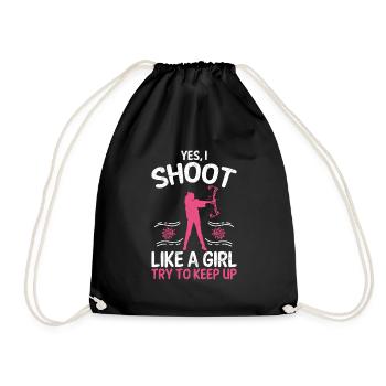 Oui je tire comme une fille archer - Sac de sport léger - noir - Devant