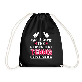 This is what the best tennis coach in the world looks like - Drawstring Bag - black - Front