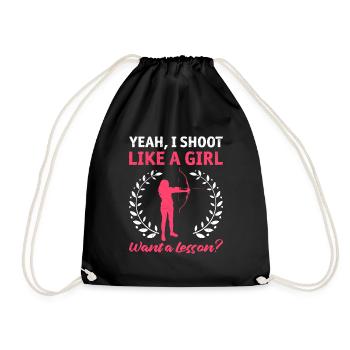 Tirez comme une fille Femmes - Sac de sport léger - noir - Devant