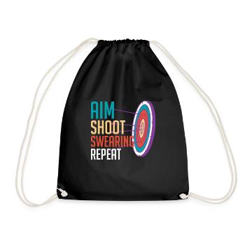 Aim Solve Curse Again Archery - Drawstring Bag - black - Front