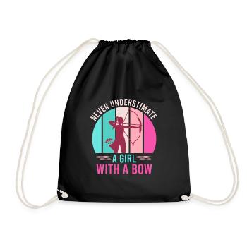 Ne sous-estimez jamais une fille avec un arc d’arc - Sac de sport léger - noir - Devant