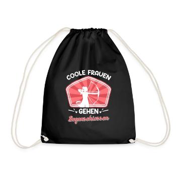 Coole Frauen gehen Bogenschießen - Turnbeutel - Schwarz - Vorne