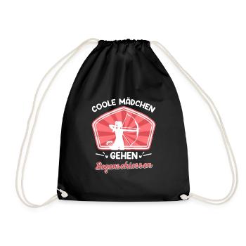 Coole Frauen gehen Bogenschießen - Turnbeutel - Schwarz - Vorne
