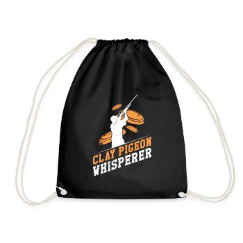 Clay Pigeons Whispering Clay Pigeon Shooting - Drawstring Bag - black - Front
