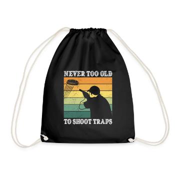 Never too old to Shoot Traps Clay Pigeon Shooting - Drawstring Bag - black - Front