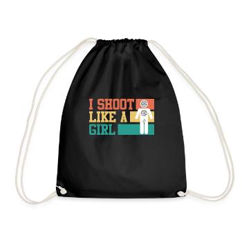 I shoot like a Girl Women's Sports Shooting - Drawstring Bag - black - Front