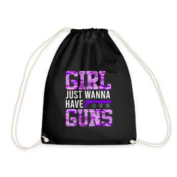 Girls just wanna have Gungs Ladies - Drawstring Bag - black - Front