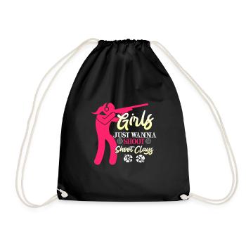 Girls want clay pigeon shooting ladies - Drawstring Bag - black - Front