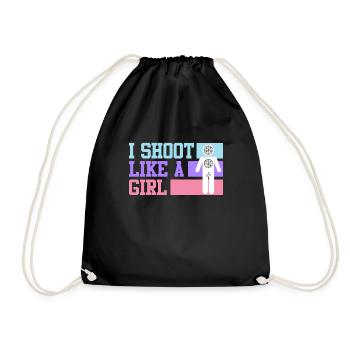 I shoot like a Girl Women's Sports Shooting - Drawstring Bag - black - Front