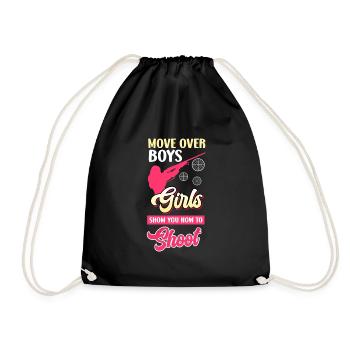Women show how to shoot sports shooter - Drawstring Bag - black - Front