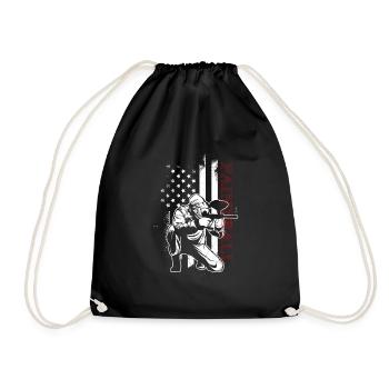 Paintballspieler USA US Paintball - Turnbeutel - Schwarz - Vorne