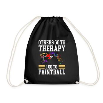 Others go to therapy I go to paintball - Drawstring Bag - black - Front