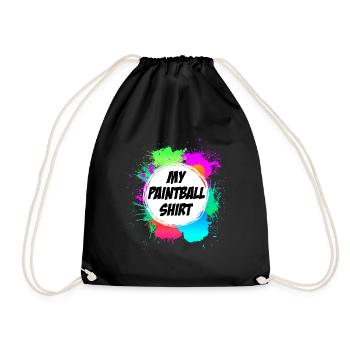 Mein Paintball Shirt Paintballspieler - Turnbeutel - Schwarz - Vorne