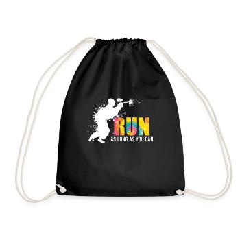 Paintball player runs paintball as long as you can - Drawstring Bag - black - Front