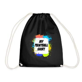 Mein Paintball Shirt Paintballspieler - Turnbeutel - Schwarz - Vorne