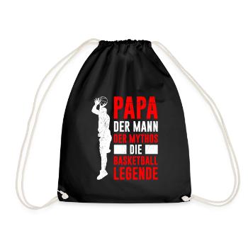 Basketball Papa Herren Basketballer - Turnbeutel - Schwarz - Vorne