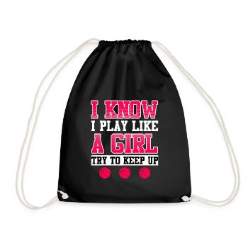 I play Basketball like a Girl Women - Drawstring Bag - black - Front